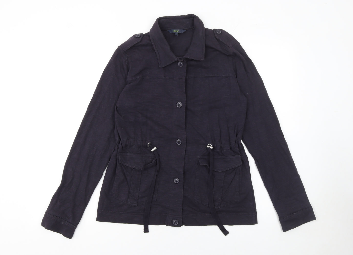 Next Womens Black Cotton Military Jacket Size 10