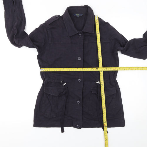 Next Womens Black Cotton Military Jacket Size 10