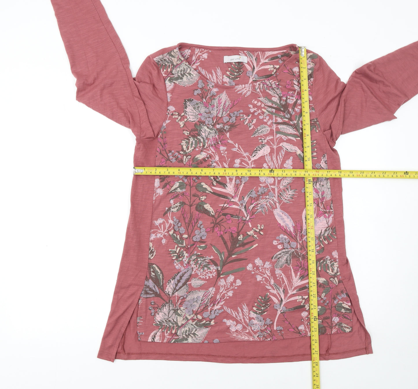 Marks and Spencer Women’s Pink Floral Long Sleeve Tunic Top Size 12