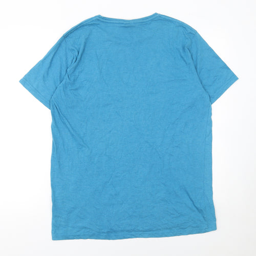 Saltrock Men's Blue Cotton Blend Short Sleeve Crew Neck T-Shirt M