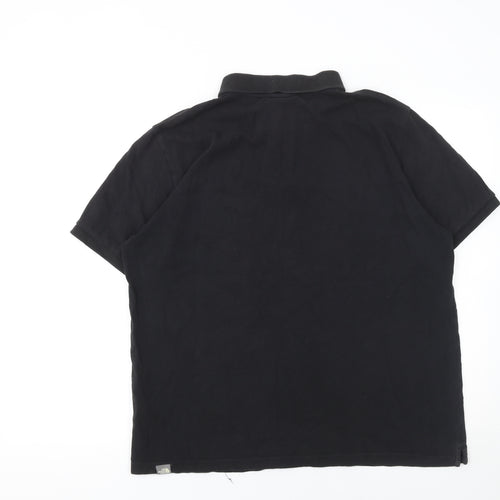 The North Face Mens Black Cotton Polo Shirt Size L Regular Fit