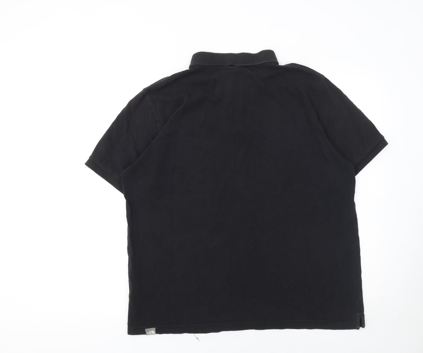The North Face Mens Black Cotton Polo Shirt Size L Regular Fit