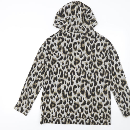 Papaya Women’s Leopard Print Pullover Hoodie Grey Size S