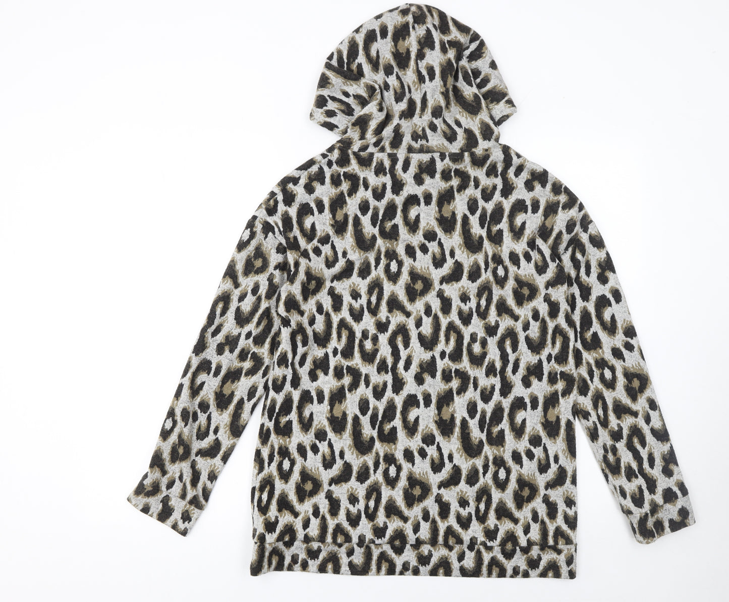 Papaya Women’s Leopard Print Pullover Hoodie Grey Size S