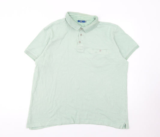 Cotton Traders Men's Green 2XL Short Sleeve Polo Shirt 100% Cotton