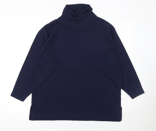 Jessica Reid Women’s Blue Roll Neck Long Sleeve Pullover Jumper L