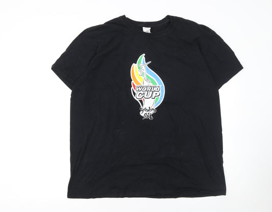 Gildan Men's Black World Cup Barcelona 2018 Short Sleeve T-Shirt XL
