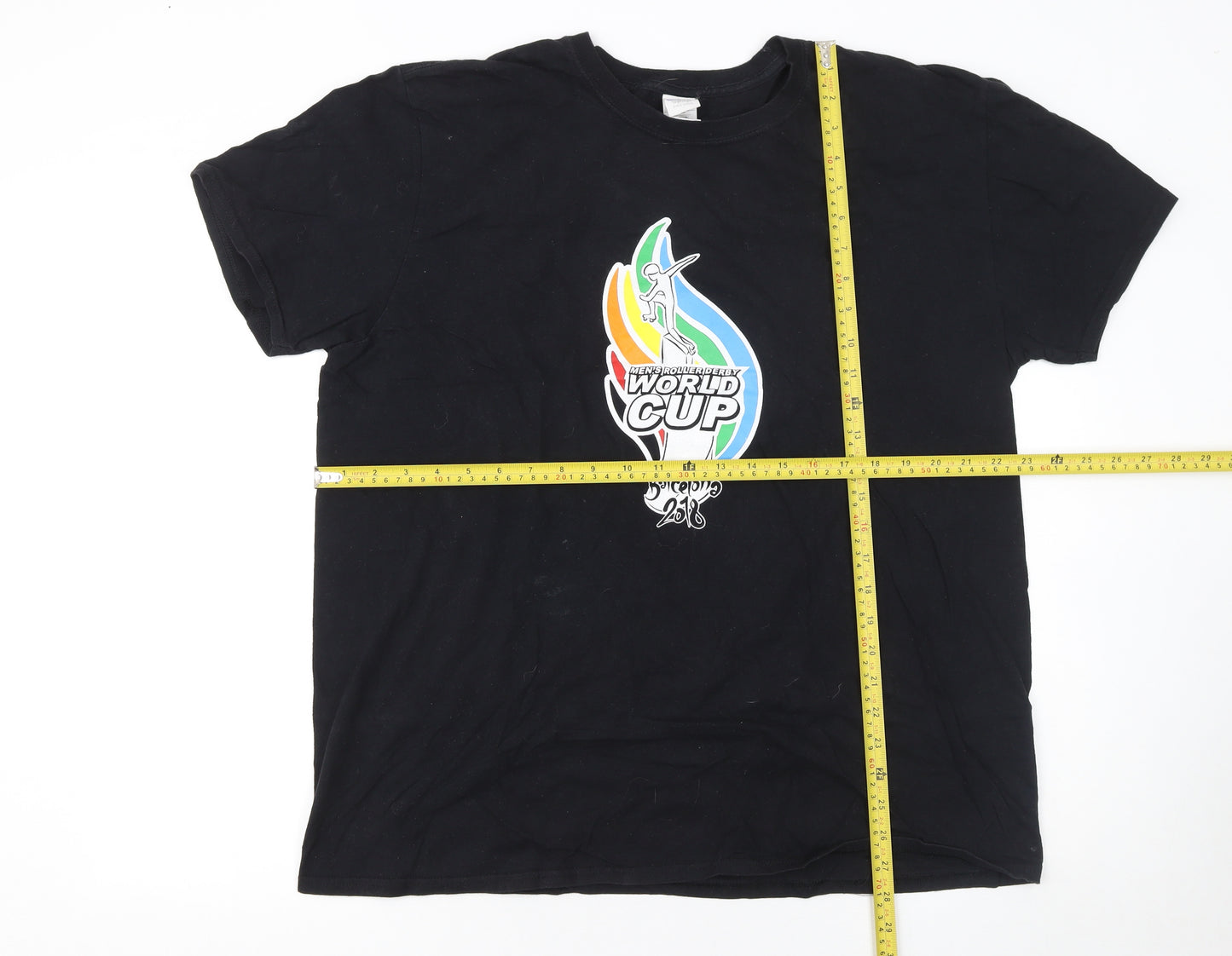 Gildan Men's Black World Cup Barcelona 2018 Short Sleeve T-Shirt XL