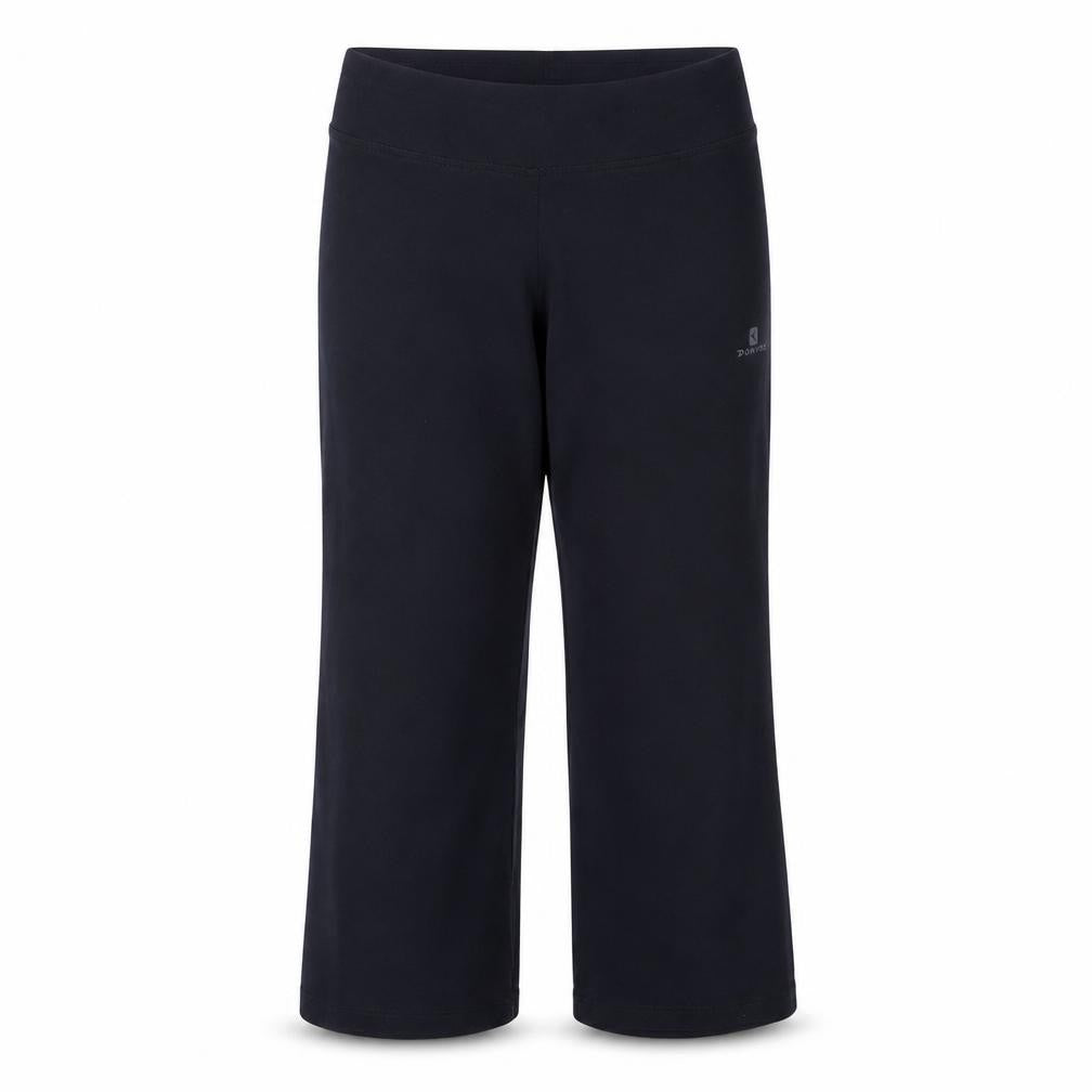 Domyos Girls Black Cotton Stretch Yoga Jogger Trousers 12 Years