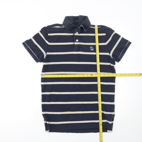 Abercrombie & Fitch Men's Blue Striped Muscle Fit Polo Shirt Size M