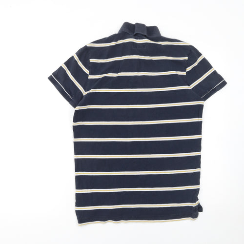 Abercrombie & Fitch Men's Blue Striped Muscle Fit Polo Shirt Size M