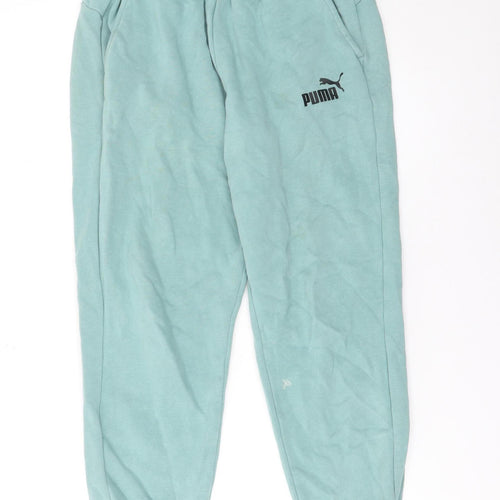 Puma Women’s Green Jogger Sweatpants Size M Elastic Waist Fleece