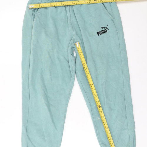 Puma Women’s Green Jogger Sweatpants Size M Elastic Waist Fleece