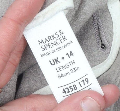 Marks and Spencer Women Beige Flare Suede Midi Skirt Size 14