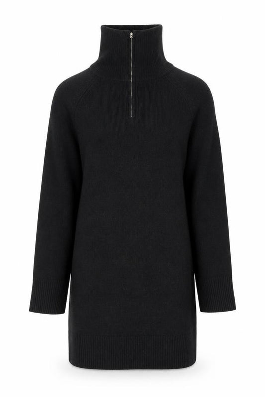 Front view of New Look Women’s Black High Neck Long Sleeve Jumper Dress, size S