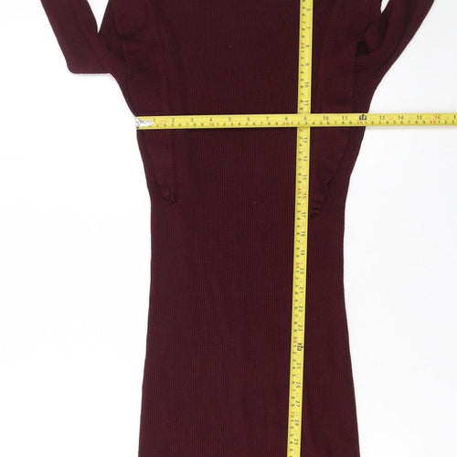 Brave Soul Women's Red Bodycon Knit Short Dress Size S
