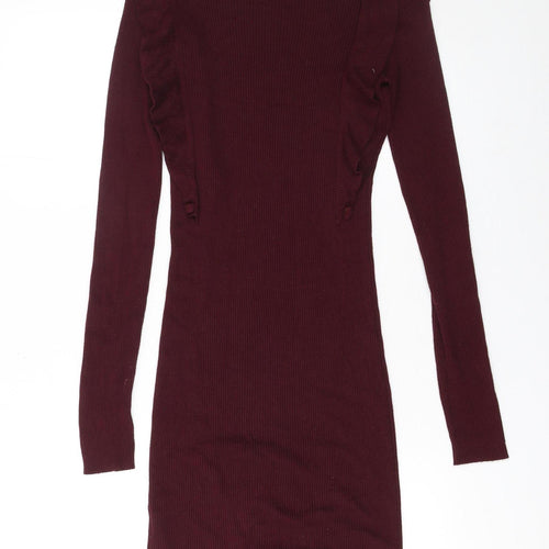 Brave Soul Women's Red Bodycon Knit Short Dress Size S