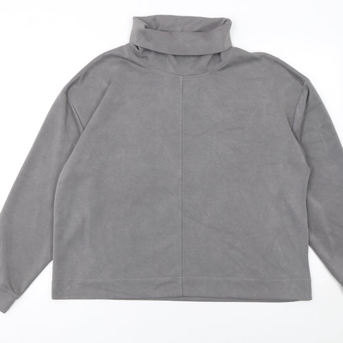 Tu Women’s Grey Long Sleeve Cowl Neck Pullover Sweatshirt Size L