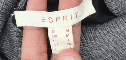 Esprit Womens Grey Roll Neck Long Sleeve Cotton Wool Jumper Size M