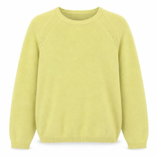 Isle Women Green Cotton Crew Neck Jumper Size 14
