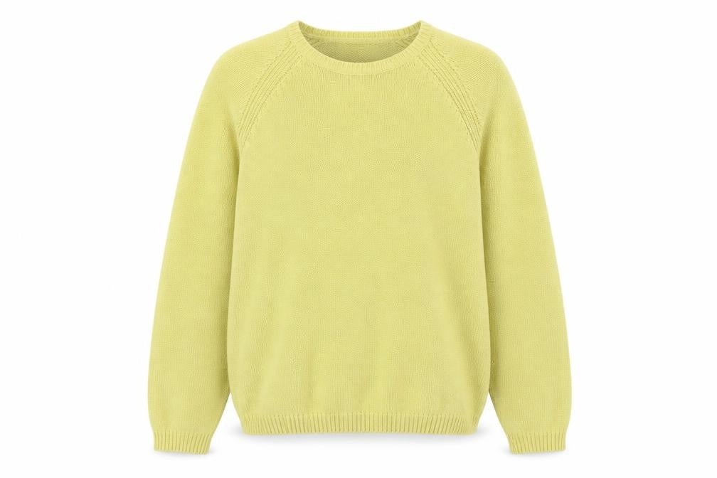 Isle Women Green Cotton Crew Neck Jumper Size 14