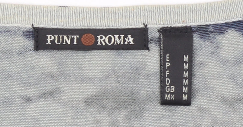 Punt Roma Womens Black Sequin Animal Print Pullover Jumper M