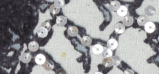 Punt Roma Womens Black Sequin Animal Print Pullover Jumper M