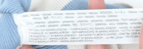 ZARA Women Blue White Striped Cropped Sleeveless Knit Tank Top Size S