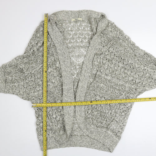 Oasis Women’s Grey Open-Knit 3/4 Sleeve Cardigan M