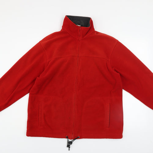 Marks and Spencer Mens Red Fleece Full Zip Jacket Size M