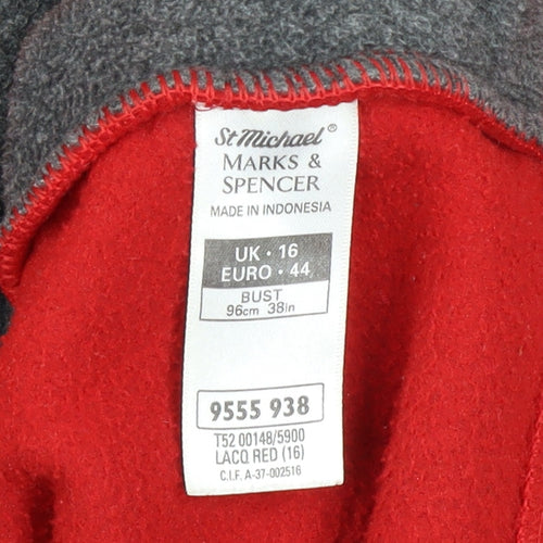 Marks and Spencer Mens Red Fleece Full Zip Jacket Size M