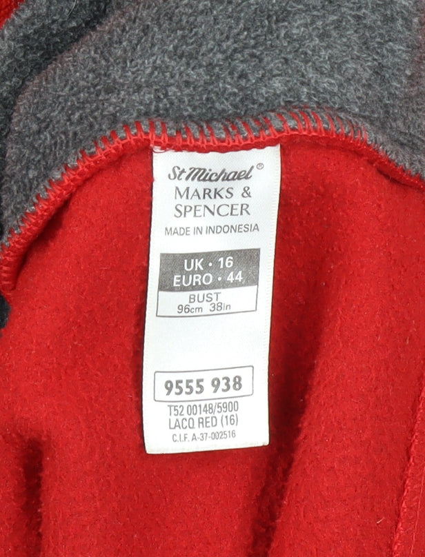 Marks and Spencer Mens Red Fleece Full Zip Jacket Size M