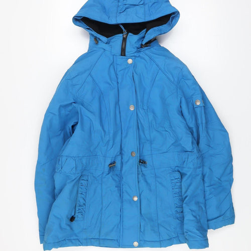 Marks and Spencer Womens Blue Hooded Parka Jacket Size L