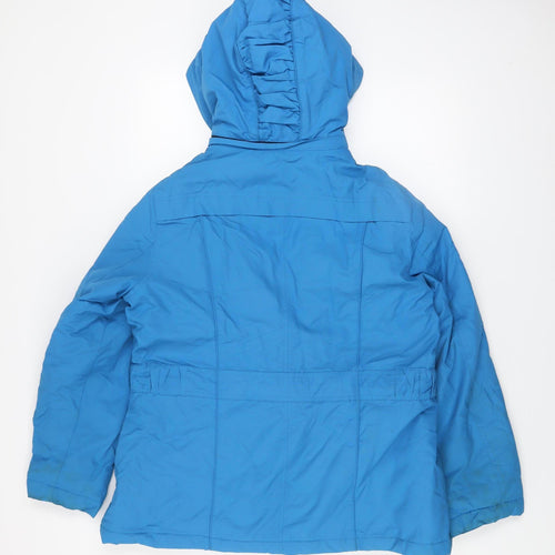 Marks and Spencer Womens Blue Hooded Parka Jacket Size L