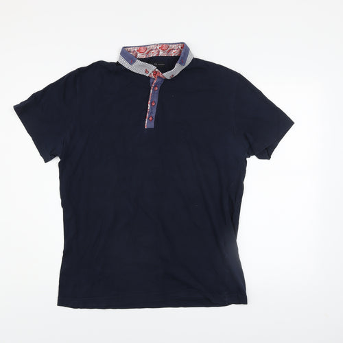 ETO Men’s Blue 2XL Cotton Short Sleeve Polo Shirt