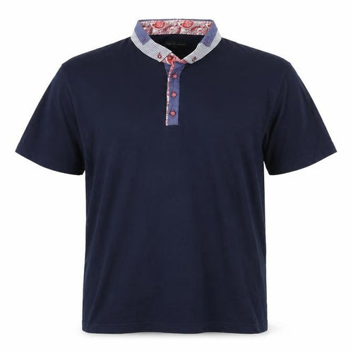 ETO Men’s Blue 2XL Cotton Short Sleeve Polo Shirt