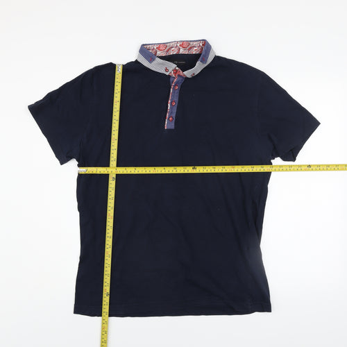 ETO Men’s Blue 2XL Cotton Short Sleeve Polo Shirt