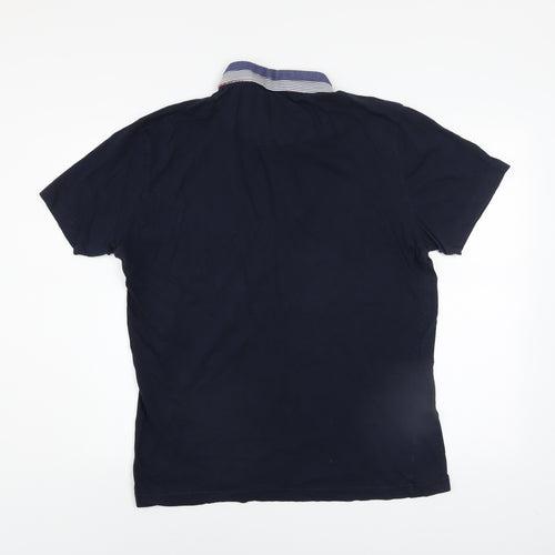 ETO Men’s Blue 2XL Cotton Short Sleeve Polo Shirt