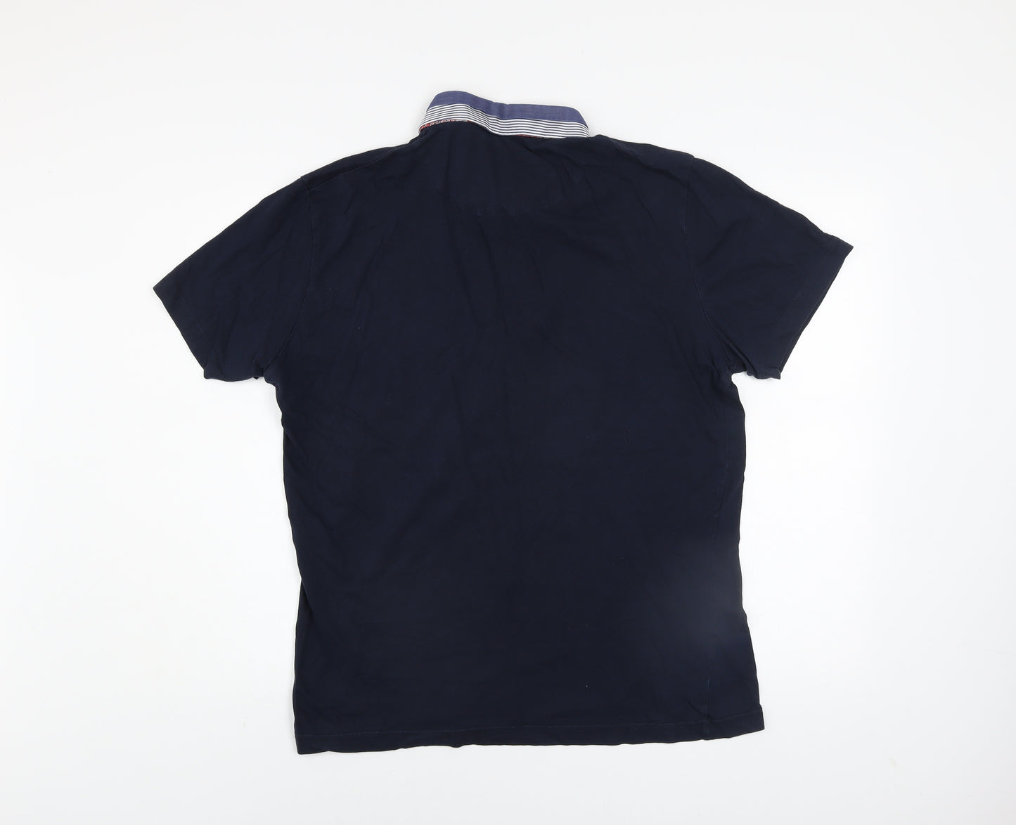 ETO Men’s Blue 2XL Cotton Short Sleeve Polo Shirt