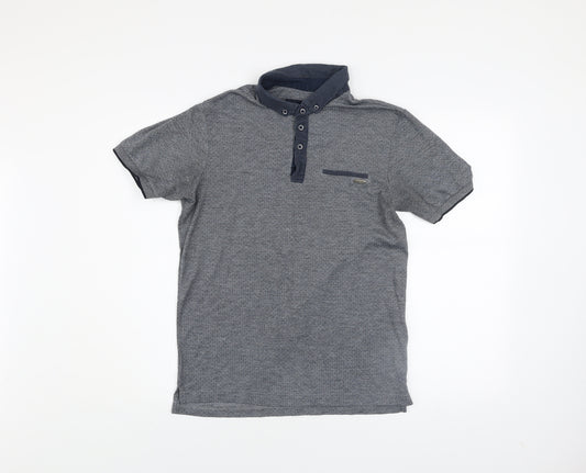 Bewley & Ritch Men's Grey Short Sleeve Polo Shirt Size M Cotton Blend