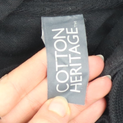 Cotton Heritage Men's Black Pullover Graphic Hoodie Size L