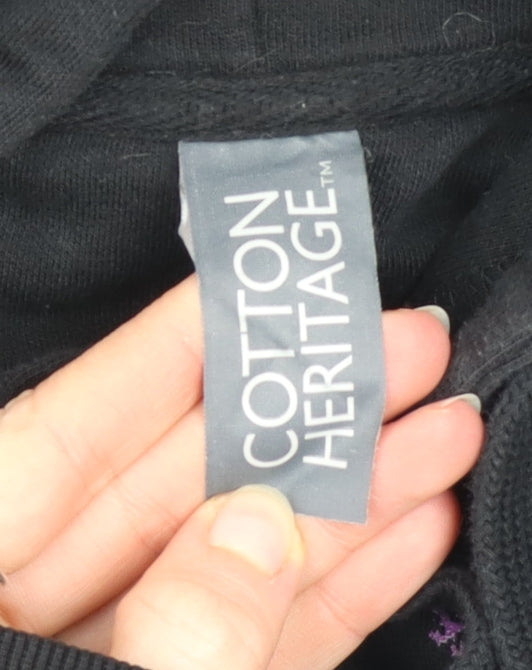Cotton Heritage Men's Black Pullover Graphic Hoodie Size L