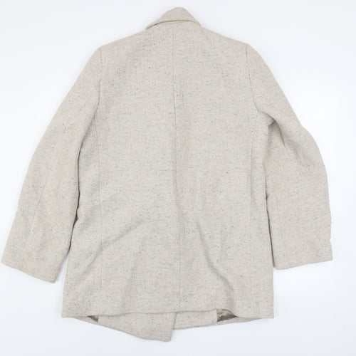 H&M Men's Beige Wool Blend Mid-Length Blazer Jacket Size S