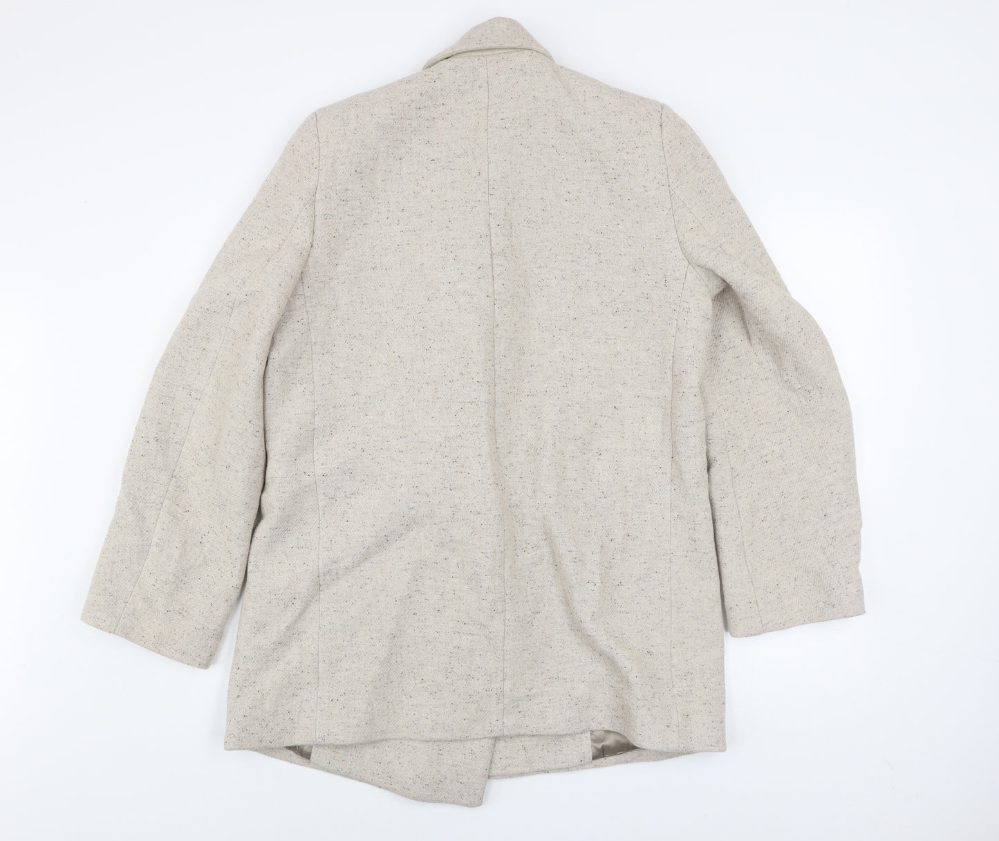 H&M Men's Beige Wool Blend Mid-Length Blazer Jacket Size S