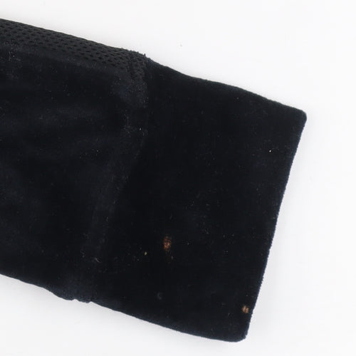 Miss Fiori Womens Black Velour Full Zip Hooded Track Jacket Size 8