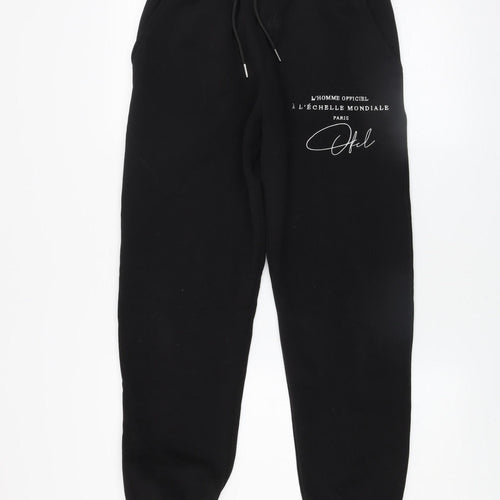 boohooMAN Men's Black Jogger Sweatpants Size S Cotton Blend
