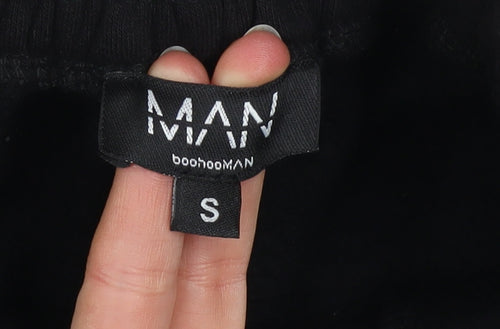 boohooMAN Men's Black Jogger Sweatpants Size S Cotton Blend