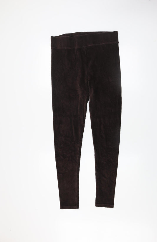 Marks and Spencer Women Brown Tall Size 14 Corduroy Leggings