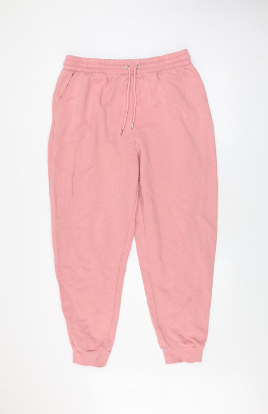 Marks and Spencer Women Pink Jogger Sweatpants Size 16 Regular Fleece