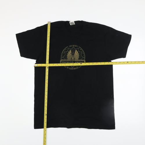 B&C Collection Men's Black L Graphic Cotton Crew Neck T-Shirt